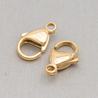 Karabinerverschluss aus 316 Stahl mit 17 mm 36-teiligem vergoldetem Ring