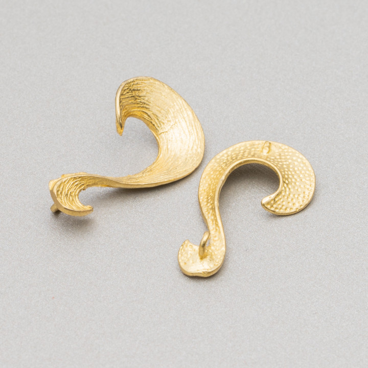 Ausgefallene Verbindungskomponente aus gebürsteter Bronze, 2 Ringe, 13 x 23 mm, 26 Stk., golden