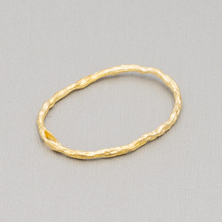 Golden Oval Brushed Bronze Connector Component 22x29mm 25 τμχ