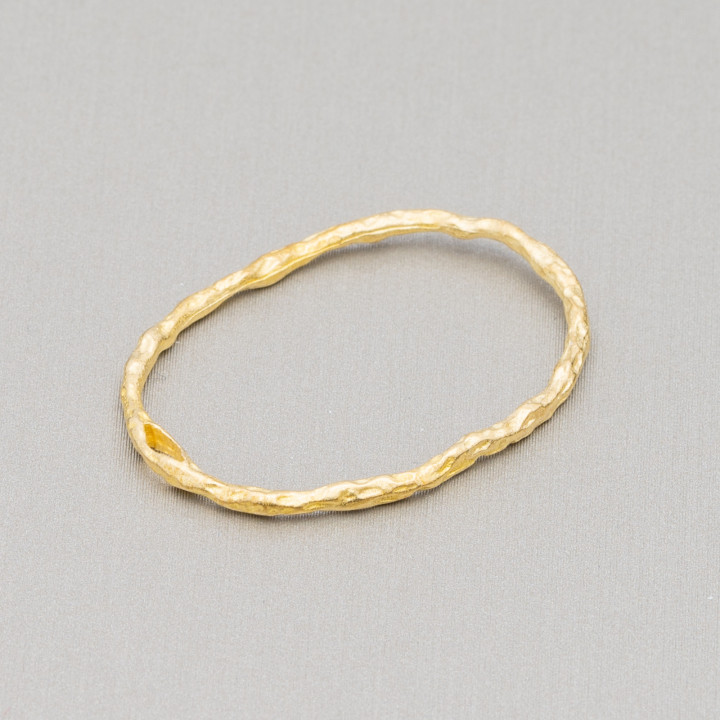 Componente Connettore Di Bronzo Spazzolato Ovale Dorato 22x29mm 25pz