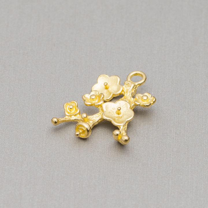Connecteur Bronze Brossé Composant Fleur Brins 14x20mm 30pcs Doré