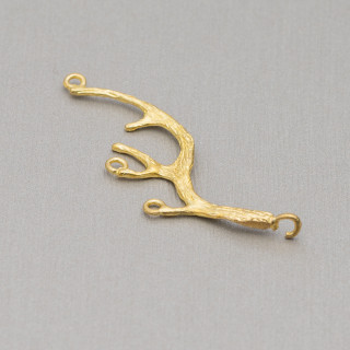 Componente de conector Bronce cepillado Leaf Twigs 09x30mm 30pcs Dorado
