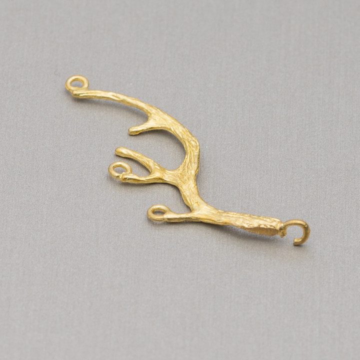 Brushed Bronze Connector Component Leaf Sprigs 09x30mm 30pcs Golden