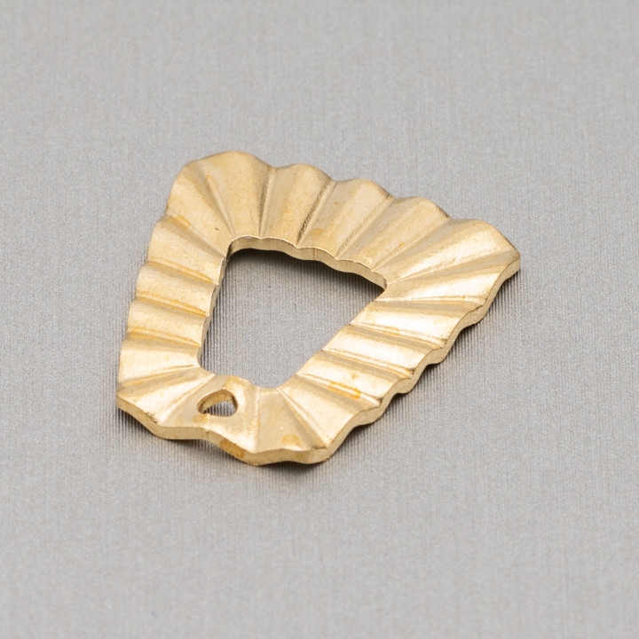 Bronze Connector Component Κυματοειδές τραπεζοειδές με δαχτυλίδι 18x20mm 30τμχ