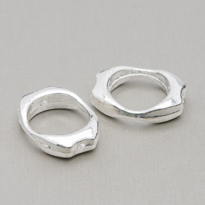 Brass Connector Component 15x20 40pcs Silver