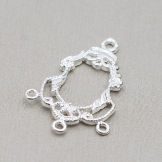 Componente Connettore Di Ottone 18x26mm 60pz Argentato