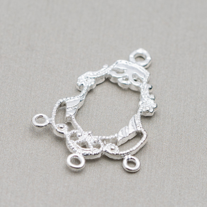 Connecteur Composant Laiton 18x26mm 60pcs Argent