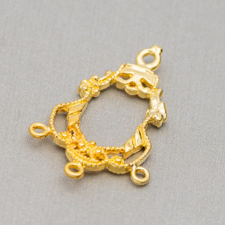 Componente Connettore Di Ottone 18x26mm 60pz Dorato