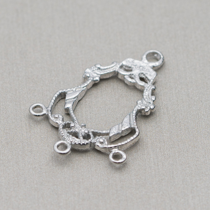 Conector Componente Latón 18x26mm 60pcs Rodio