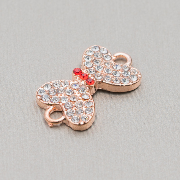 Ορειχάλκινος σύνδεσμος Εξάρτημα με στρας 13x25 20τμχ Rose Gold MOD5