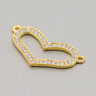 Brass Connector Component With Rhinestones 18x36 25pcs Golden MOD2