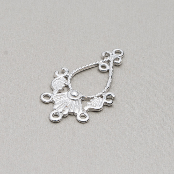 Conector de latón Componente Drop 20x35mm 32pcs Rodio