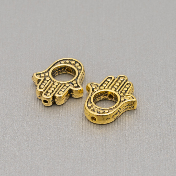 Componente Connettore Di Ottone Mano Di Fatima 13x15mm 170gr