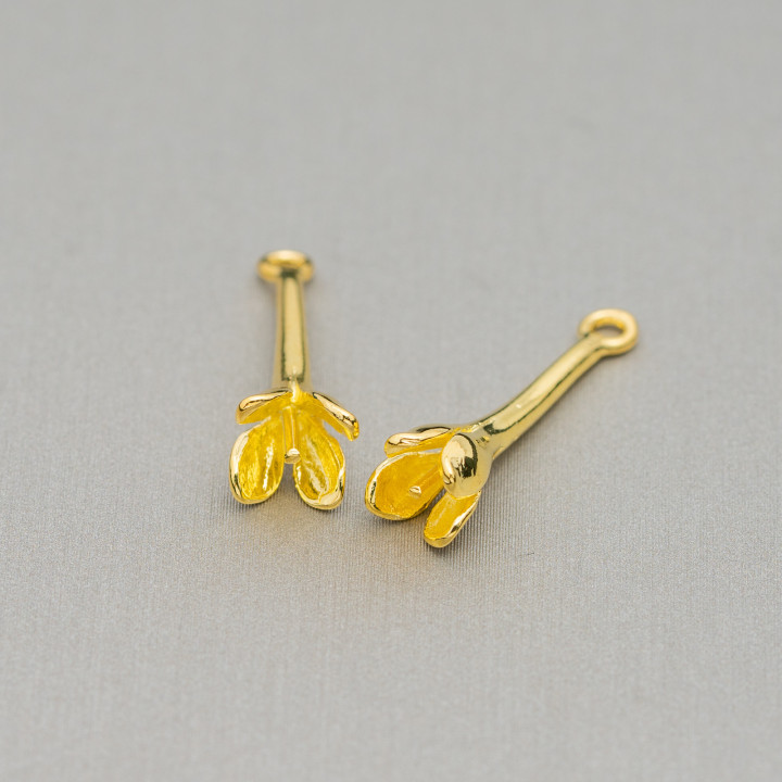 Component Brass Flower Cups 6x22mm 50pcs Golden