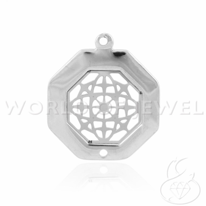 Stahlkomponente Sechskant 18 mm 36 Stück Rhodium