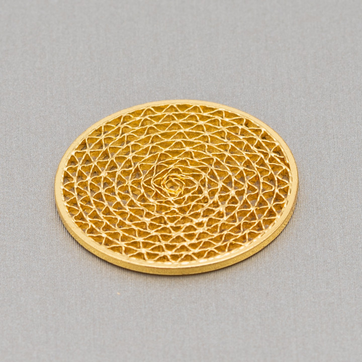 Bronze-Komponentenkreis mit Spirale, filigran, 25 mm, 12 Stk., golden