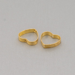 Componente Di Bronzo Cuore Due Fori 14mm Spessore 3mm 150pz