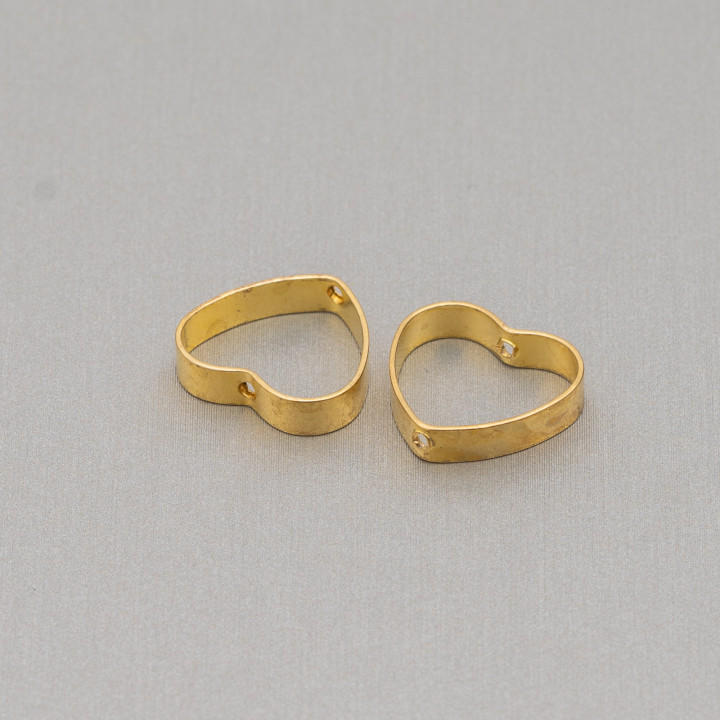 Bronze Component Heart Two Holes 14mm Thickness 3mm 150Pcs