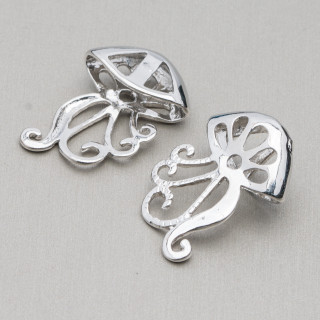 Componente Di Ottone Gancio Per Pendenti Medusa 20x26mm 24pz