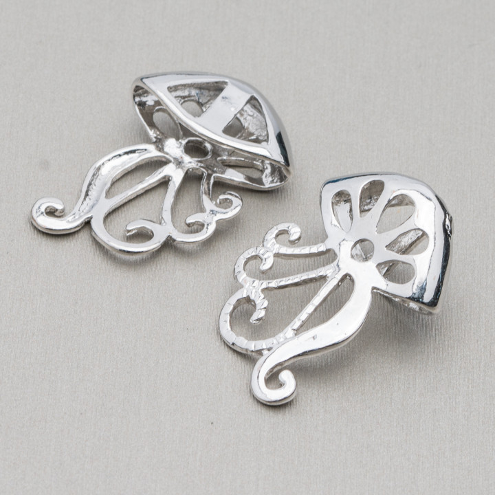 Componente Di Ottone Gancio Per Pendenti Medusa 20x26mm 24pz
