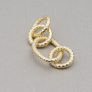 Gliederkette aus Messing, 4 Ringe, 17 x 44 mm, 20 Stk., golden