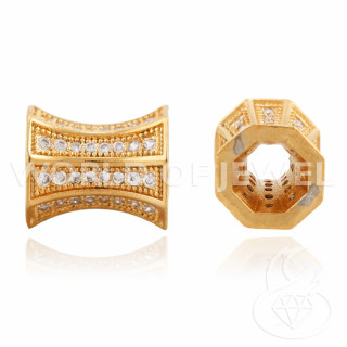 Komponente aus Messing mit Zirkonen Rohr 12 x 10 mm 6 mm 7 Stück Roségold