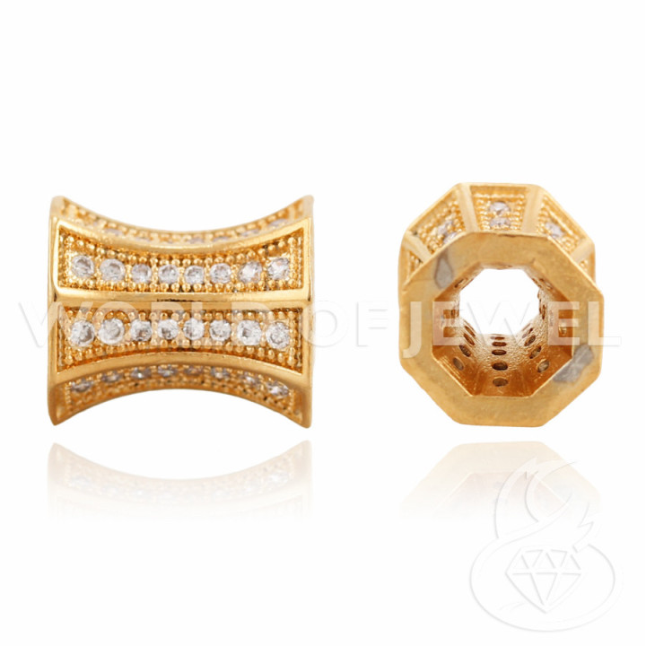 Komponente aus Messing mit Zirkonen Rohr 12 x 10 mm 6 mm 7 Stück Roségold