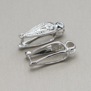 Crochet Composant Laiton Pour Pendentifs Fantaisie 8x28mm 24pcs