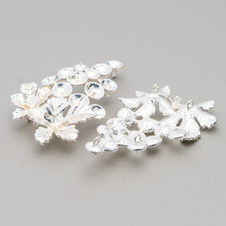 Componente De Latón Racimo De Uvas Con 6 Anillos 34x60mm 6pcs Plata