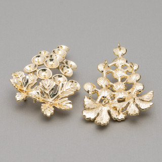 Componente Latón Racimo De Uvas Con 6 Anillos 34x60mm 6pcs Dorado