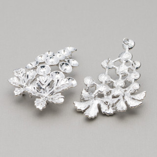 Componente Latón Racimo De Uvas Con 6 Anillos 34x60mm 6pcs Rodio