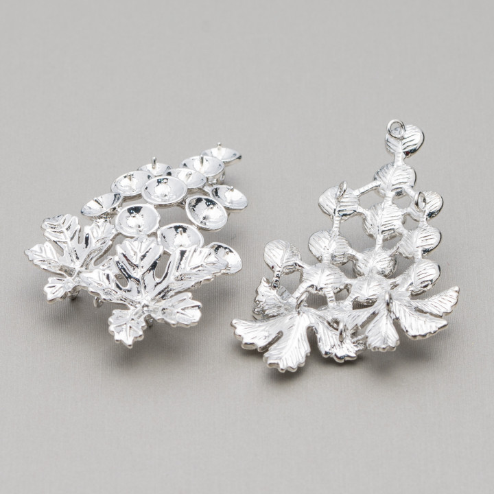 Componente Latón Racimo De Uvas Con 6 Anillos 34x60mm 6pcs Rodio