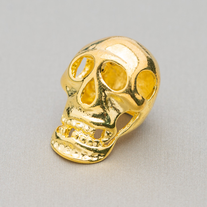 Brass Component Skull 15x23mm 20pcs Golden