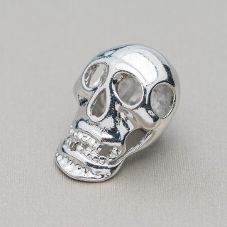 Messingkomponente Schädel 15x23mm 20St Rhodium