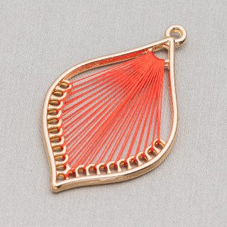 Componente Intramezzo Intrecciato 25x40 10 Paia Rosso Magenta Dorato