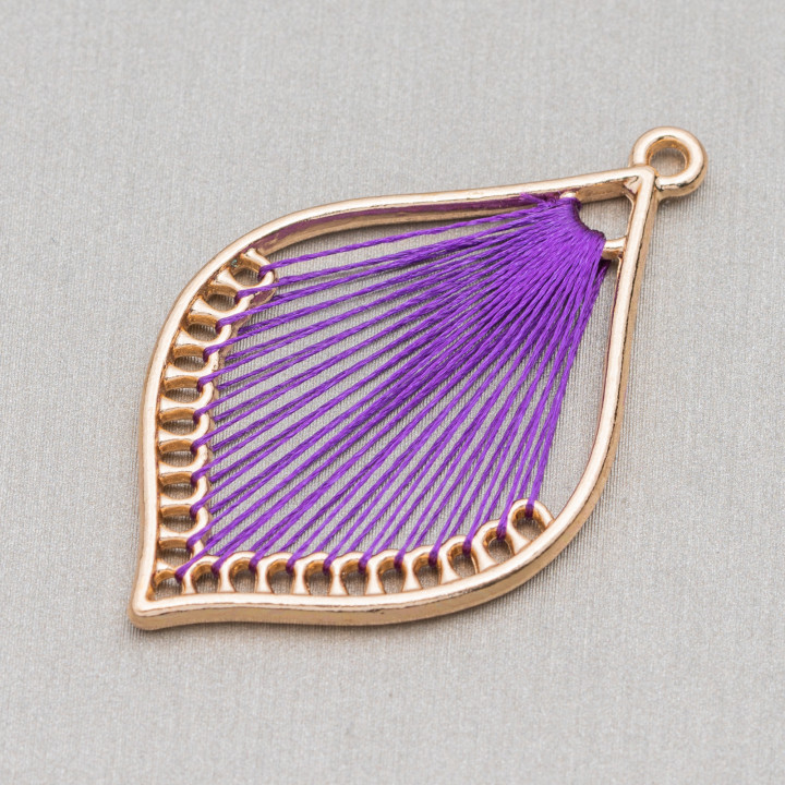 Intramezzo Tressé Composant 25x40 10 Paires Doré Violet