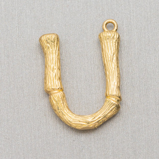 Bronze Alphabet Letter Pendant Component 15pcs 15-24mm U