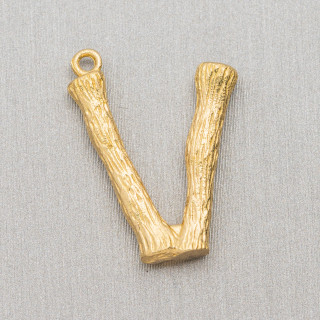 Komponente Anhänger Bronze Alphabet Buchstaben 15 Stück 15-24 mm V