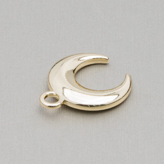 Halbmondförmige Zamak-Anhängerkomponente mit einem Ring 20x23mm 25St