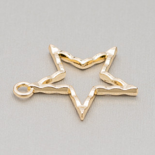 Componente Colgante Zamak Estrella De 5 Puntas Con Un Anillo 39x42mm 15 Piezas