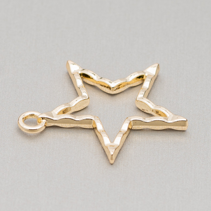 Composant pendentif étoile en zamak à 5 branches avec un anneau 39x42mm 15pcs