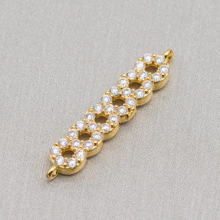 Composants Laiton Avec Zircons 6 Anneaux 05x22mm 10pcs Doré