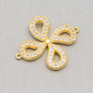 Messingkomponenten mit Zirkon Helix 18,5 mm 4 Stk. Golden