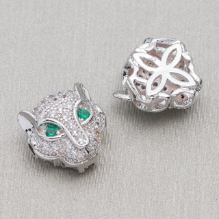 Messingkomponenten mit Zirkonkopf 11 mm 10 Stück Rhodium