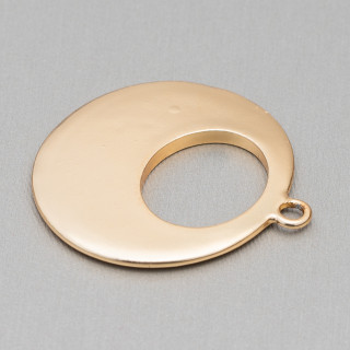 Zamak Components with 1 Oval Creole Ring 34x33mm 26pcs Light Golden