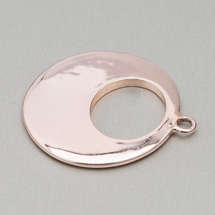 Zamak-Komponenten mit 1 ovalem kreolischem Ring 34 x 33 mm 26 Stk. Helles Roségold