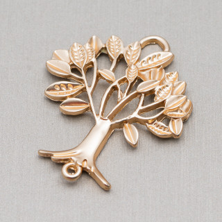 Componenti Di Zama A 2 Anellini Albero Della Vita 35x42mm 20pz Dorato Light