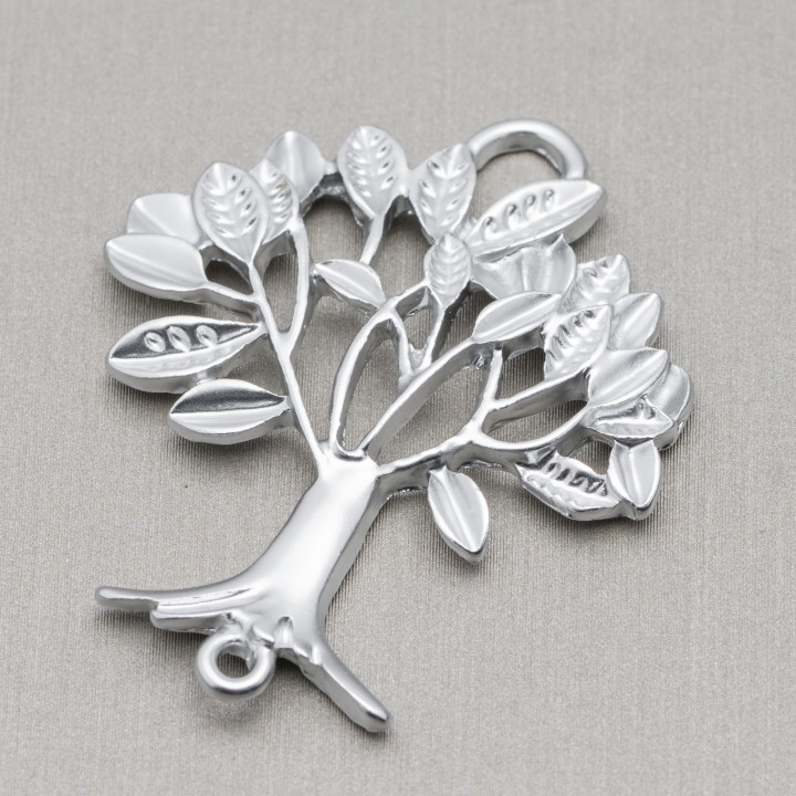 Composants Zamak Avec 2 Anneaux Arbre De Vie 35x42mm 20pcs Argent
