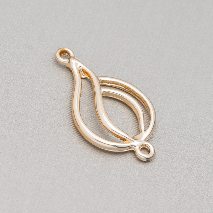 Zamak-Komponenten mit 2 Ringen Ampulle 18x33mm 45pz Golden Light