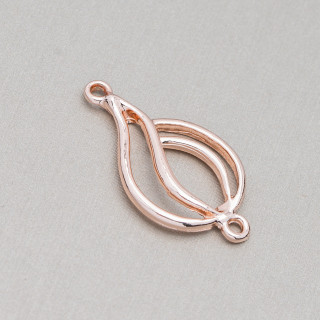 Componentes De Zamak Con 2 Anillos Ampolla 18x33mm 45pz Oro Rosa